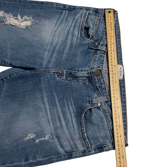 Big Star Womens Jeans Size 31 Blue Kate Crop Straight Mid Rise Distressed Denim - Picture 11 of 13